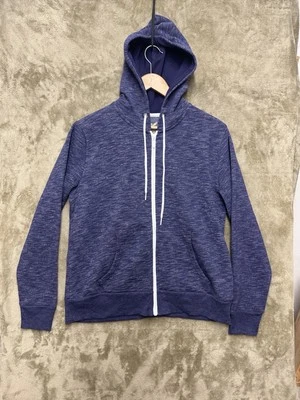 Faded Glory Sweatshirt Womens Large 12-14 Blue Purple Hoodie Jacket Full Zip - Image 1 of 4