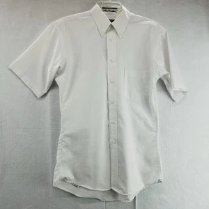 Claybrooke Herren Weiß Oxford Hemd Button Down Gr. 15,5 Kurzarm Faltenfrei - Bild 1 von 11