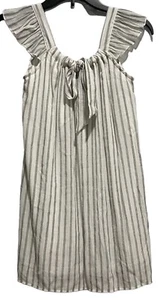 Miss Behave Dress Girls Size 8 White Black Stripes Sleeveless Ruffle Bow Tie - Picture 1 of 6