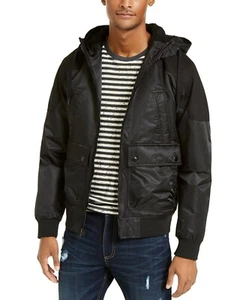 Chaqueta de bombardero con capucha Ross American Rag negra para hombre - Imagen 1 de 1