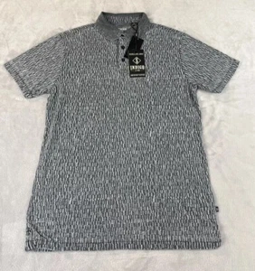 Indigo Star mens norman black heather short sleeve 3 button polo size small - Picture 1 of 8
