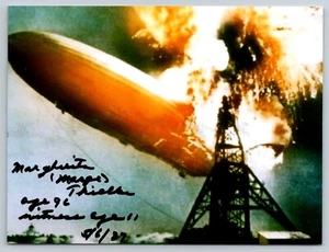 Marge Thielke Hand Signed 4x5 Photo - Survivor of Hindenburg Disaster - Picture 1 of 2
