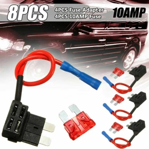 4 Sets 12V Car Add-a-circuit Blade Fuse TAP Holder Standard ATO w/ 10A Fuses - Picture 1 of 6