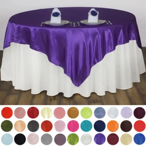 10 Pack 72" Square New SATIN Table Overlays Linens Wedding Wholesale Supplies - Picture 1 of 275