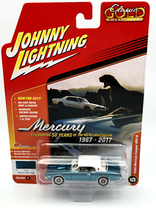 Johnny Lightning 1968 Mercury Cougar XR7-G, Aqua Blue, 1:64, NIB