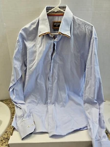 Wam Denim Herren Hemd 2XL hellblau 100% Baumwolle Flip Manschette Doppelkragen - Bild 1 von 9