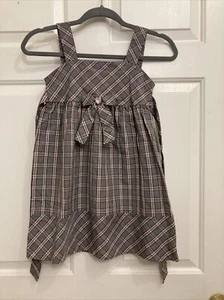 YOUNGLAND Girls Gray Plaid Cross Pattern Dress, Size 6X - Picture 1 of 4