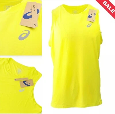 ASICS Hombre SPORTS Core Singlet Chaleco Ácido Yuzu Correr / Gym / - Imagen 1 de 4