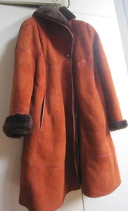Montone Shearling color ruggine svasato L - XL vintage - Foto 1 di 18