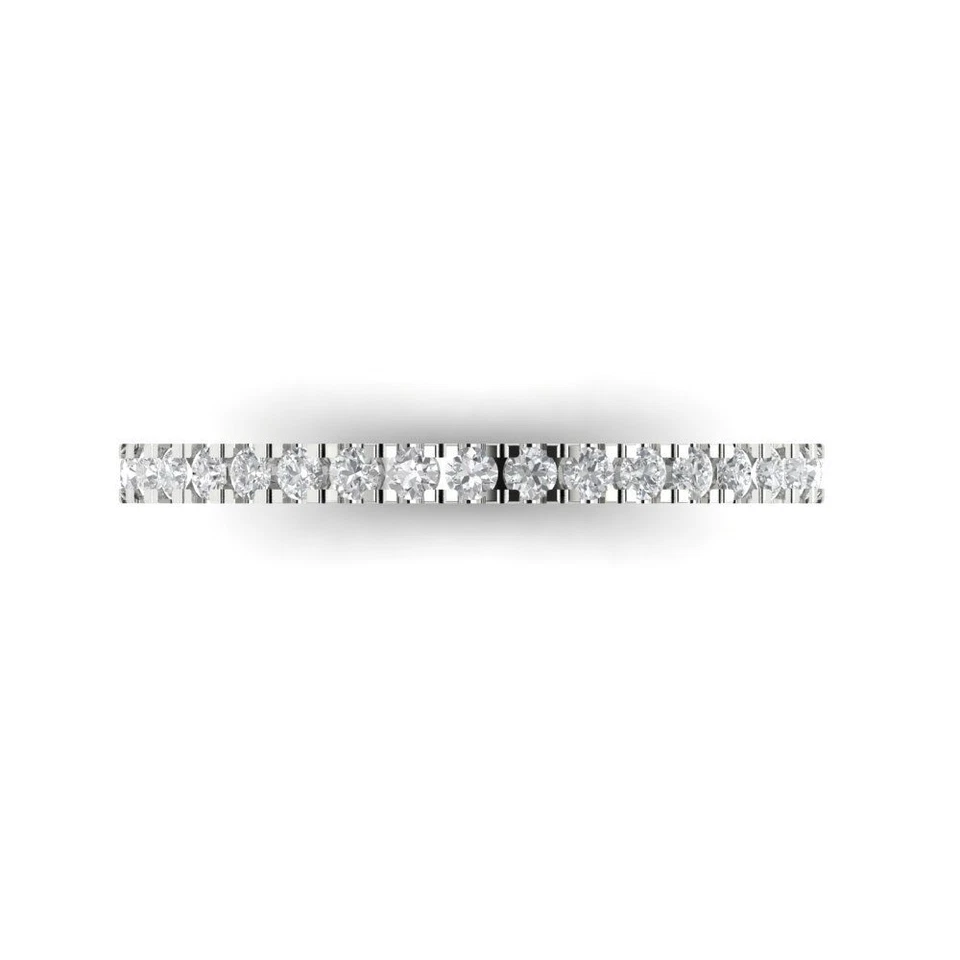 0.29 ctw Zirconia Diamond Wedding Band for Women | 14K White Gold Eternity Ring - Image 1 of 4