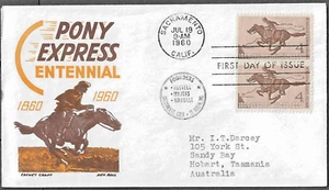 USA - 1960 PONY EXPRESS CENTENNIAL FIRST DAY COVER. BOLL CACHET - Picture 1 of 1