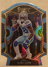 2020 Panini Select CeeDee Lamb Concourse Light Blue Prizm Die Cut Rookie Card