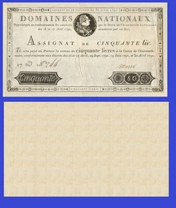 France   Assignat 50 Livres 1792  /  copy - Picture 1 of 1