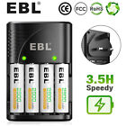 EBL 4XAA Rechargeable Batteries NI-MH 1.2V  2800mah With UK AC wall Charger