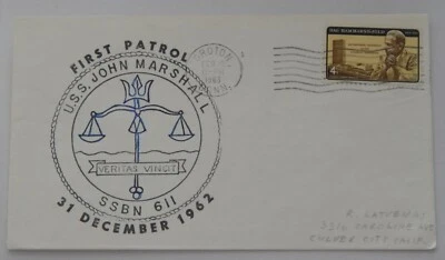 USS John Marshall (SSBN 611) first patrol December 31 1962 Groton Connecticut - Image 1 of 2