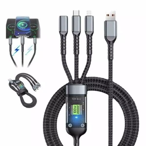 3A 1,2m 100W Szybkie ładowanie 3 w 1 Kabel do transmisji danych LED Flash Uniwersalna kompatybilność - Zdjęcie 1 z 20