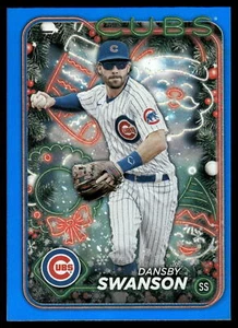 2024 Topps Holiday DANSBY SWANSON Blue Metallic Glitter #H125 - Picture 1 of 2