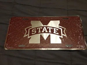 MISSISSIPPI STATE BULLDOGS ESTAMPADA Placa de matrícula de metal ETIQUETA AUTOMÁTICA (NUEVO) - Imagen 1 de 4
