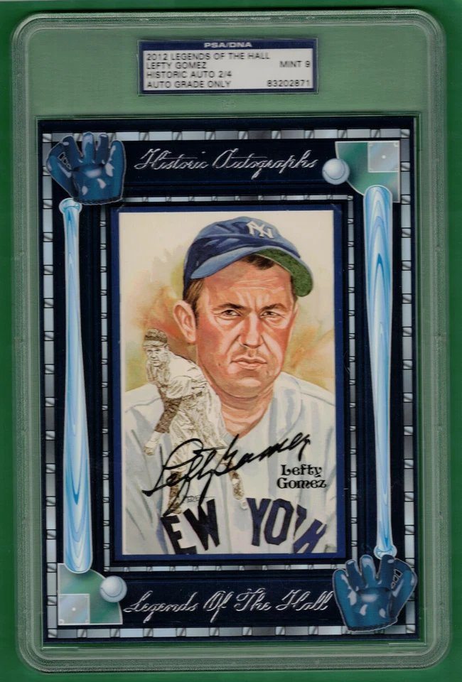 2012 HISTORIC AUTOGRAPHS LEGENDS OF THE HALL LEFTY GOMEZ AUTO PSA 9 2/4 YANKEES - Image 1 of 1
