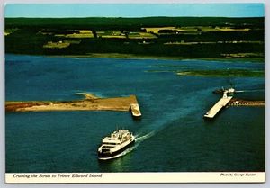 Postcard Ship Cruising the strait to Prince Edward Island Canada 6"X4" CN8 - Picture 1 of 2