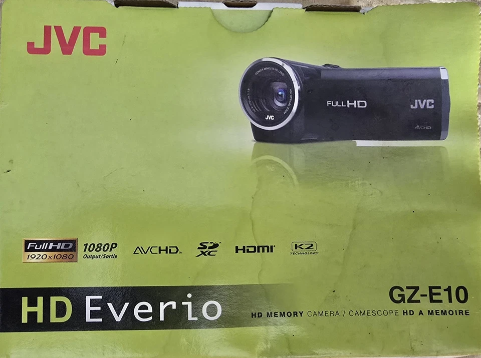 New in  Box - JVC Everio GZ-E10 1080P HD Camcorder - 046838049613 Blue  - Image 1 of 4