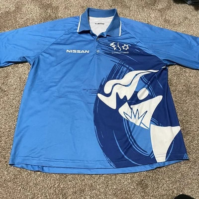 Camisa polo masculina manga curta azul Nissan Guadalajara 2011 grande L - Imagem 1 de 4