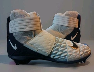 Nike Force Savage Elite 2 White Navy Blue Football Cleats Men's Sz 14.5 - Picture 1 of 15