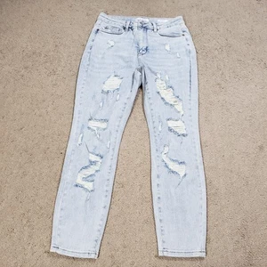 Judy Blue Jeans Womens 14W Plus Skinny Fit High Rise Ripped Stretch Light Wash - Picture 1 of 12