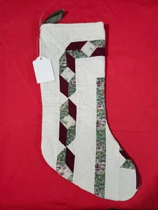 Edredón Vintage Medias de Navidad 20" Acolchado Rústico Granja Diseño Desguazado - Imagen 1 de 3