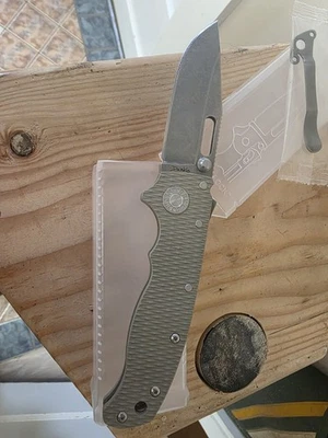 Demko AD20.5 clip point knife 3V blade tan G10 - Image 1 of 4