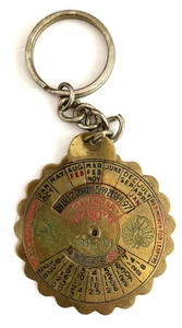 Vintage Brass Keyring • Perpetual 30 Year Calendar 1994-2023 - Picture 1 of 1