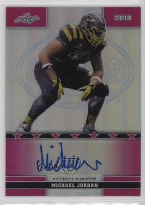 2016 Leaf 美国陆军全美碗金属粉红色棱镜 /20 迈克尔乔丹签名 — 第 1/2 张图片