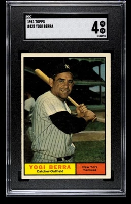 1961 Topps Yogi Berra New York Yankees #425 SGC 4 (¡imagen nítida y color brillante!) Foto 1 de 2