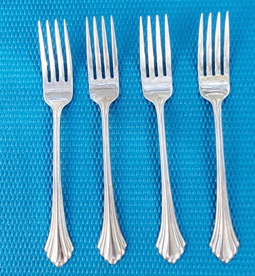 4-Oneida BANCROFT 18/8 Stainless DINNER FORKS 7 3/8" - Image 1 of 4