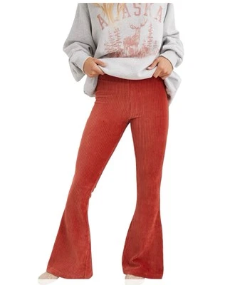 Aerie High Waist Flare Pants Orange Rust Womens Juniors XL - Image 1 of 4