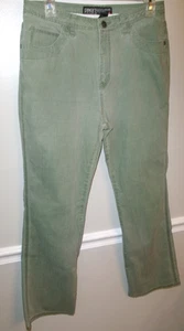Chicos Neutral Sage Green Cotton/Spandex 5 Pocket Jeans Size 1.5 EUC - Picture 1 of 4