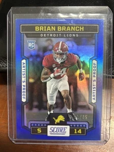 2023 Score Blue Artist’s Proof Brian Branch /35 Rookie Card - Picture 1 of 3