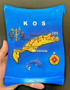 Vintage Souvenirs Greece Island KOS Wall Hanging Marble Detail Deco 8"x6" Travel - Picture 1 of 6