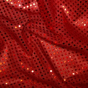 Red Sequin Fabric - 3mm Sequin Sparkly Costume Craft Fabric Material Metre - Picture 1 of 7