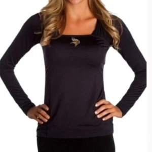 NWT Women's NFL Minnesota VIKINGS Long Sleeve Fitted Shirt Top - Small - Picture 1 of 9