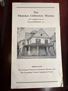 1940’s Florence Crittenton Mission Unwed Mothers, Williamsport, PA Brochure - Picture 1 of 3