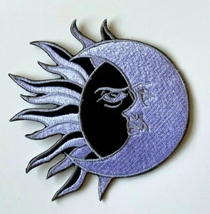 Yin Yang Sun Moon 10x10 cm Embroidered Patch Iron on Sew On Patch For Clothes - Picture 1 of 1