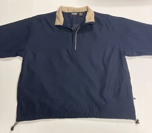 Ping Golf Short Sleeve 1/4 Zip Pullover With Pull Ties Navy Blue Medium Jacket - Picture 1 of 13