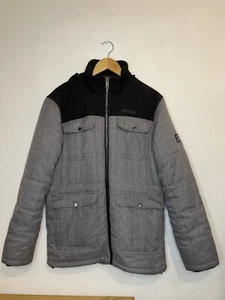 Mens Grey/Black Regatta Pullover Puffer Quarter Zip Coat Size Medium - Picture 1 of 17