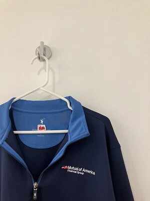 Mutual of America Fairway & Greene Jersey Media Cremallera Camisa Larga Grande Nueva con Etiquetas Foto 1 de 4
