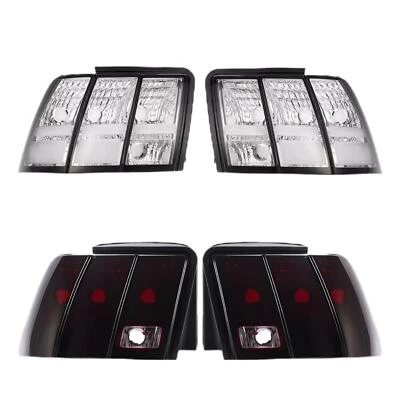Pair Clear/Red Smoke Lens For Ford Mustang 99-04  Tail Lights Rear Brake Lamps Foto 1 de 4