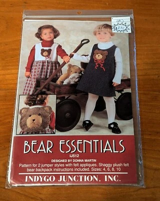 INDYGO JUNCTION Vtg 97 Bear Essentials IJ512 2 Jumpers + Backpack Sz 4, 6, 8, 10 - Image 1 of 2