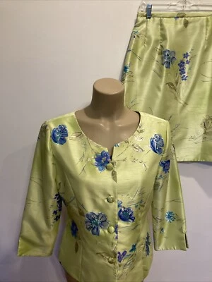 Jessica Howard Talla 10 Verde Falda Manga 3/4 Traje Bonito para Primavera y Verano Foto 1 de 4