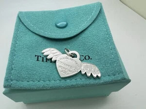 Tiffany Co Sterling Silver Return To Angel Heart Wings Charm Pendant - Picture 1 of 6