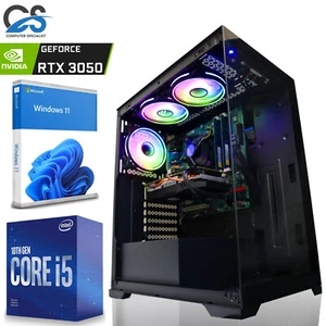 Gaming PC i5 12400F RTX 3050 6GB 32GB RAM 2TB HDD 480GB SSD Win11 WiFi Fast - Picture 1 of 8